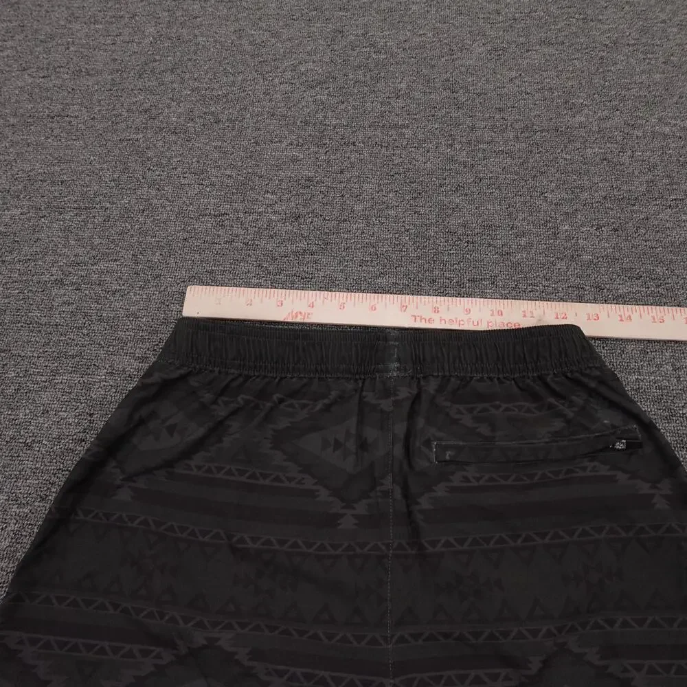 Chubbies Swim Trunks Shorts Mens Small Black Geometric 7 Inseam Lined Quick Dry